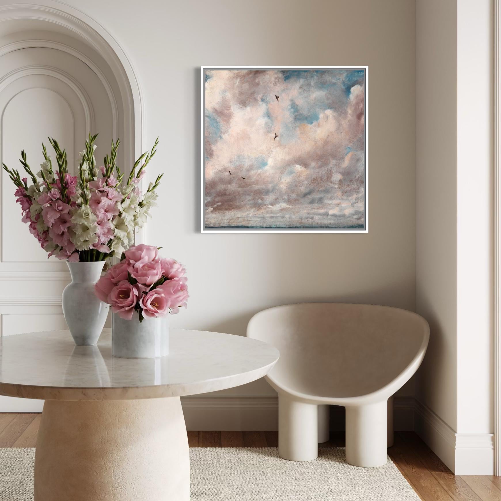 Seaside Sky with Seagulls Canvas Print | Cloud painting by John Constable