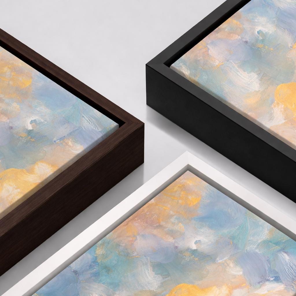 Abstrakte Pastell-Pinselstriche gerahmte Leinwandkunst