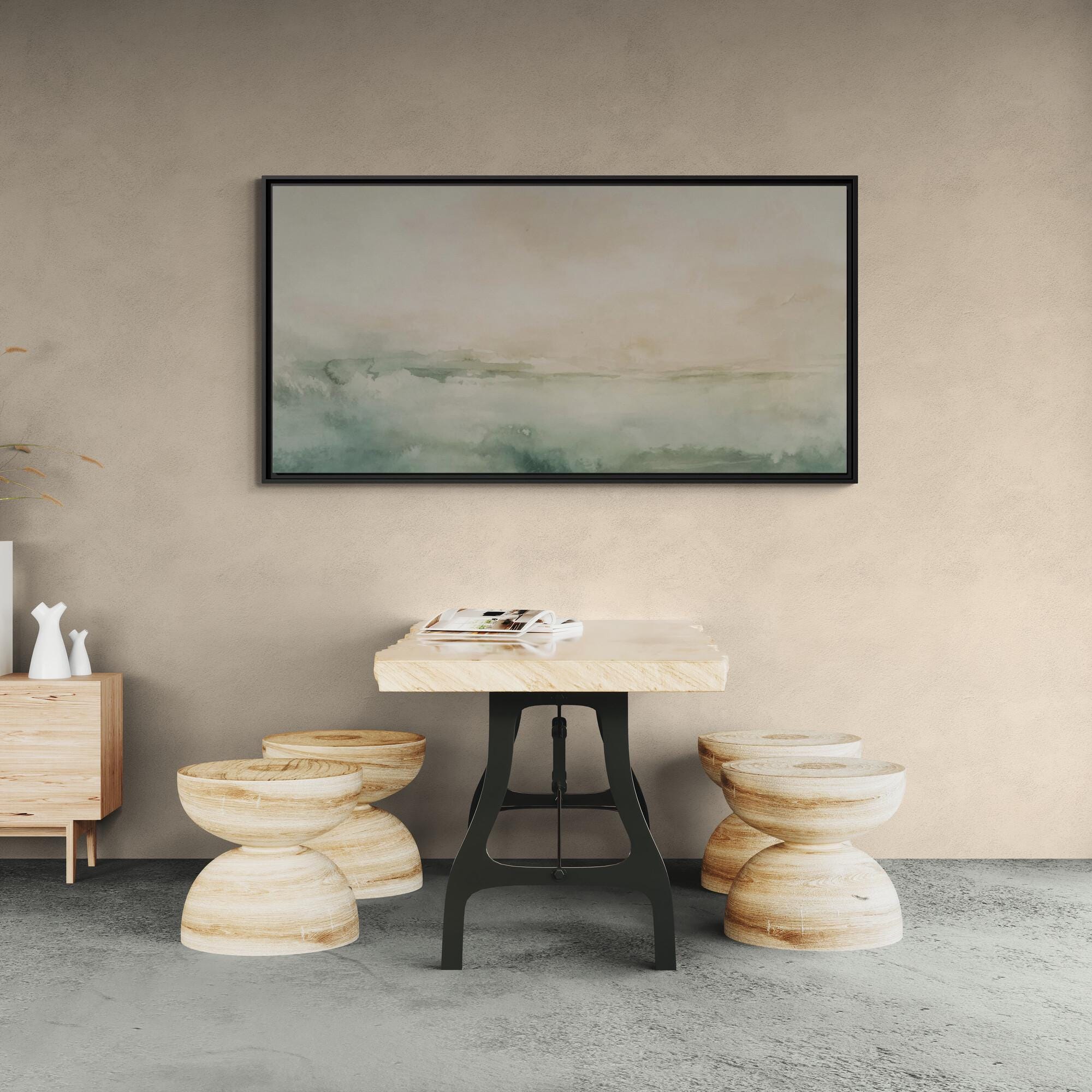Abstrakte Küstenlandschaft - Gerahmte Leinwand-Wandkunst