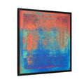 Abstract Orange, Green and Blue Colorfield Art - Framed Canvas Wall Art