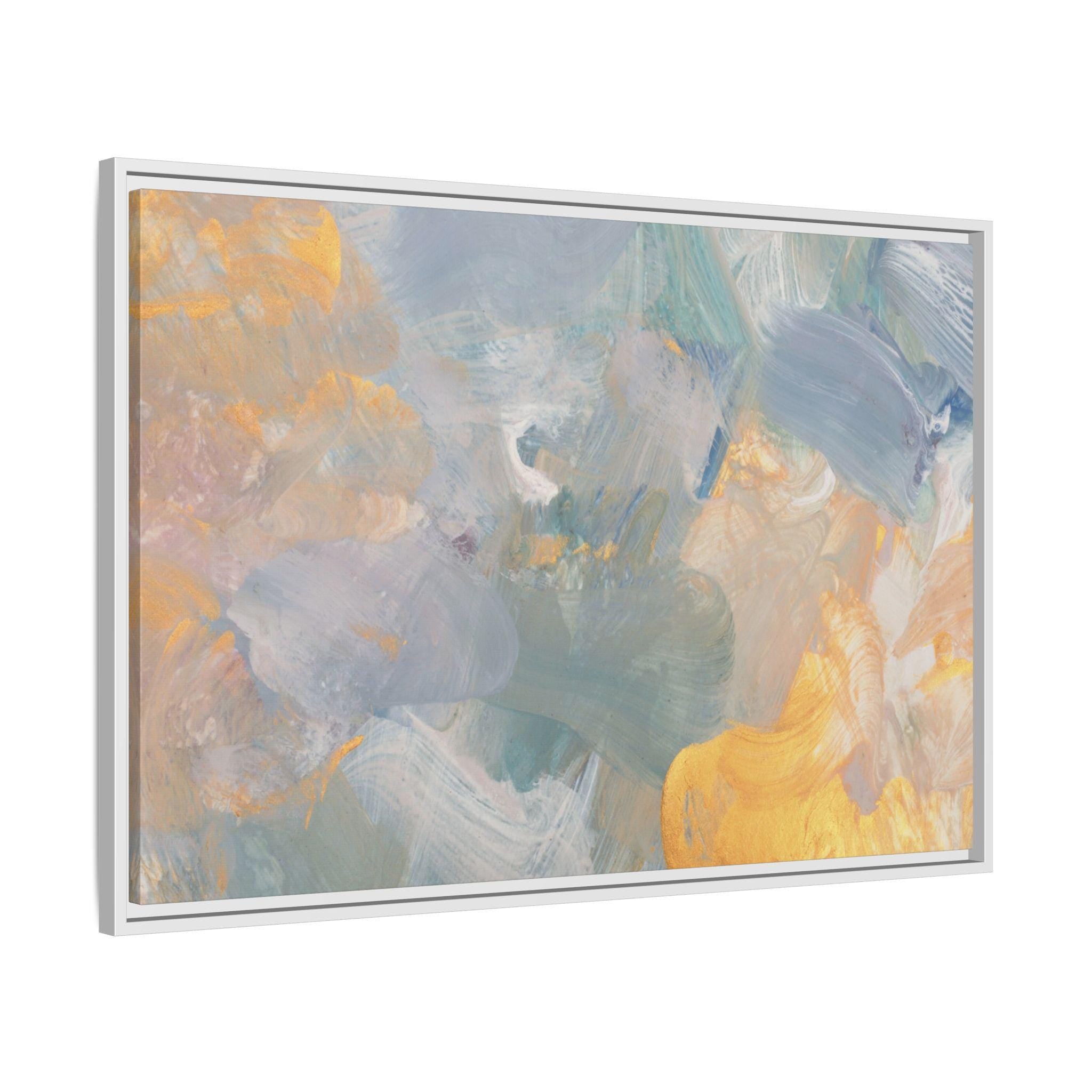 Abstrakte Pastell-Pinselstriche gerahmte Leinwandkunst