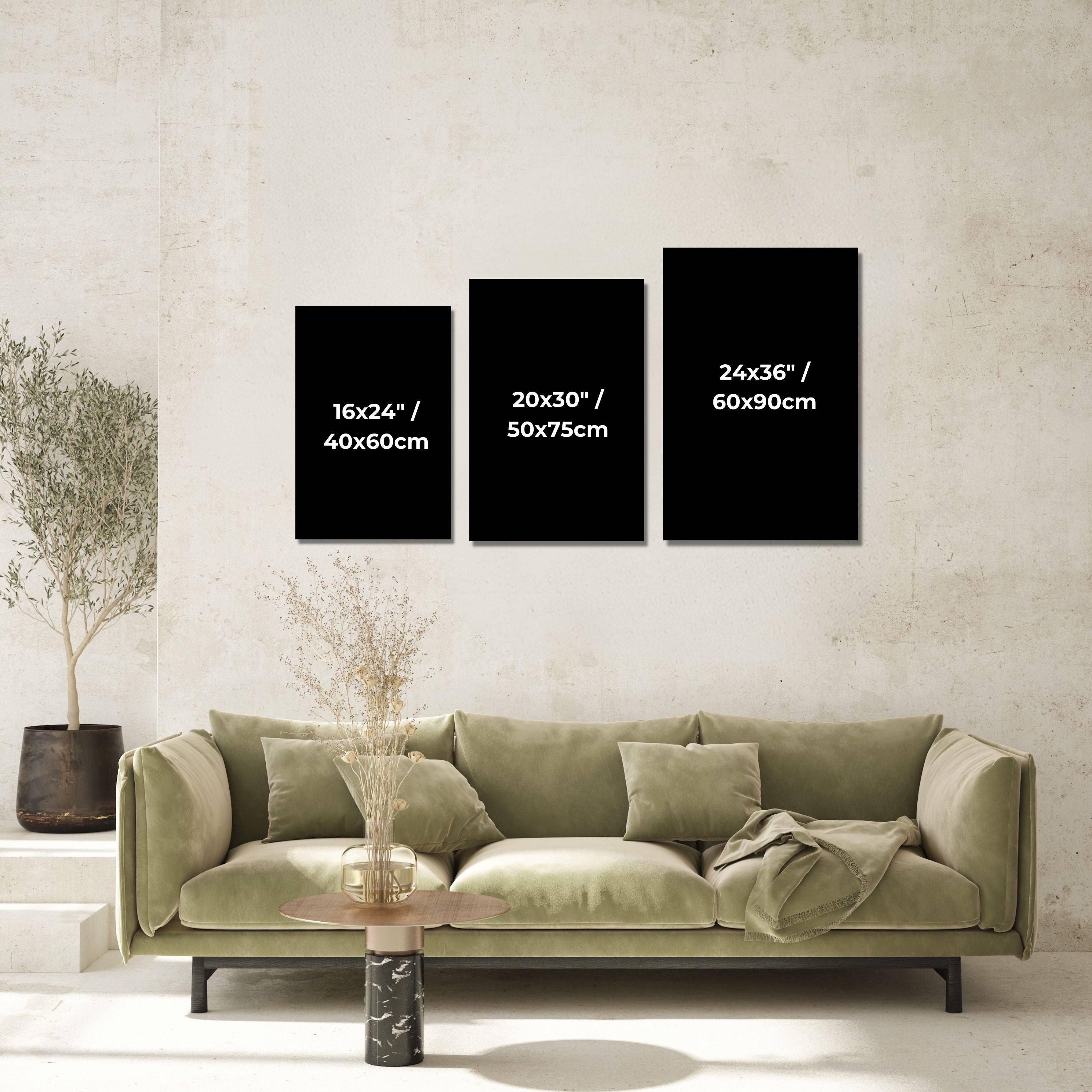 Minimal Layered Circles Abstract Wall Art, Neutral Modern Framed Canvas