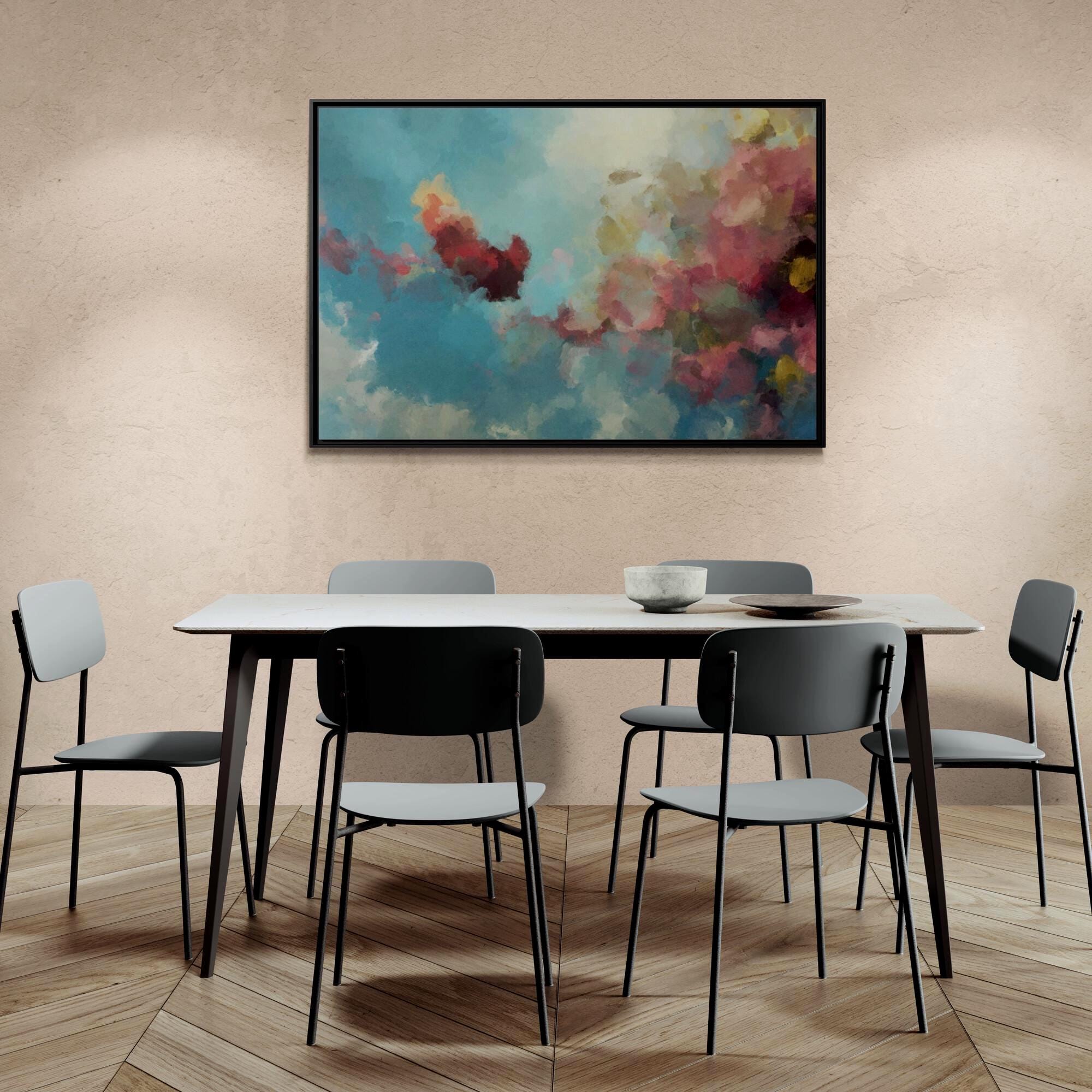 Abstract Pastel Clouds Art - Framed Canvas Wall Art