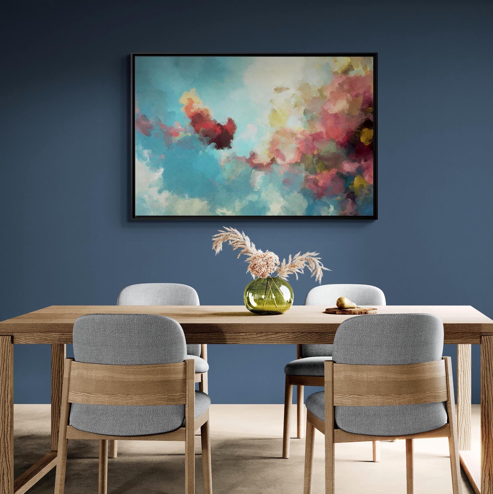Abstract Pastel Clouds Art - Framed Canvas Wall Art