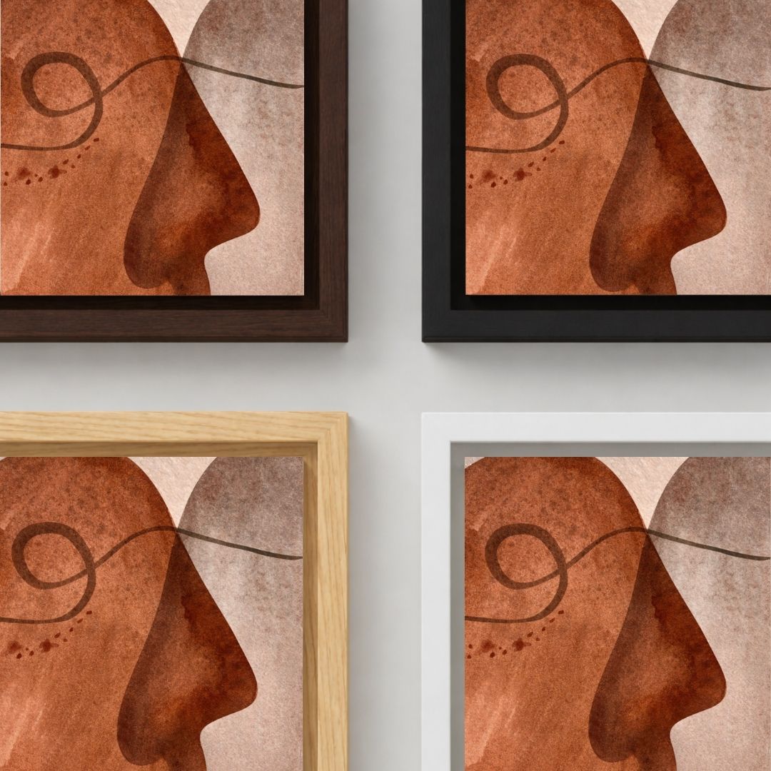 Mid Century Abstract Faces Wall Art - Style B