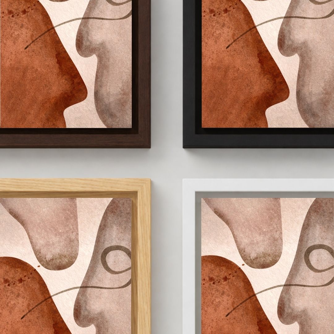 Mid Century Abstract Faces Wall Art - Style A