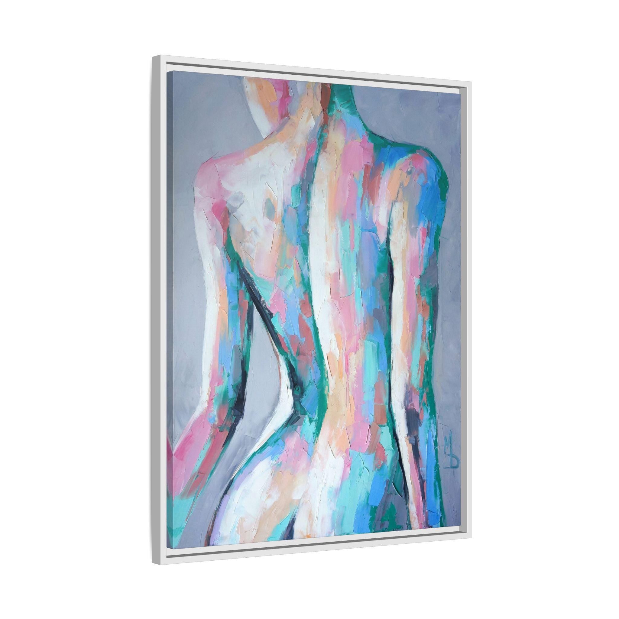 Abstrakte weibliche Figur Kunst - Gerahmte Leinwand Wandkunst