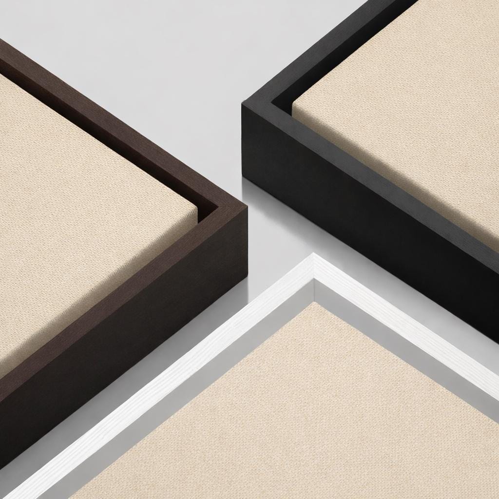 Abstrakte, minimalistische gelbe Blockkunst – Stil B – Gerahmte Leinwand-Wandkunst