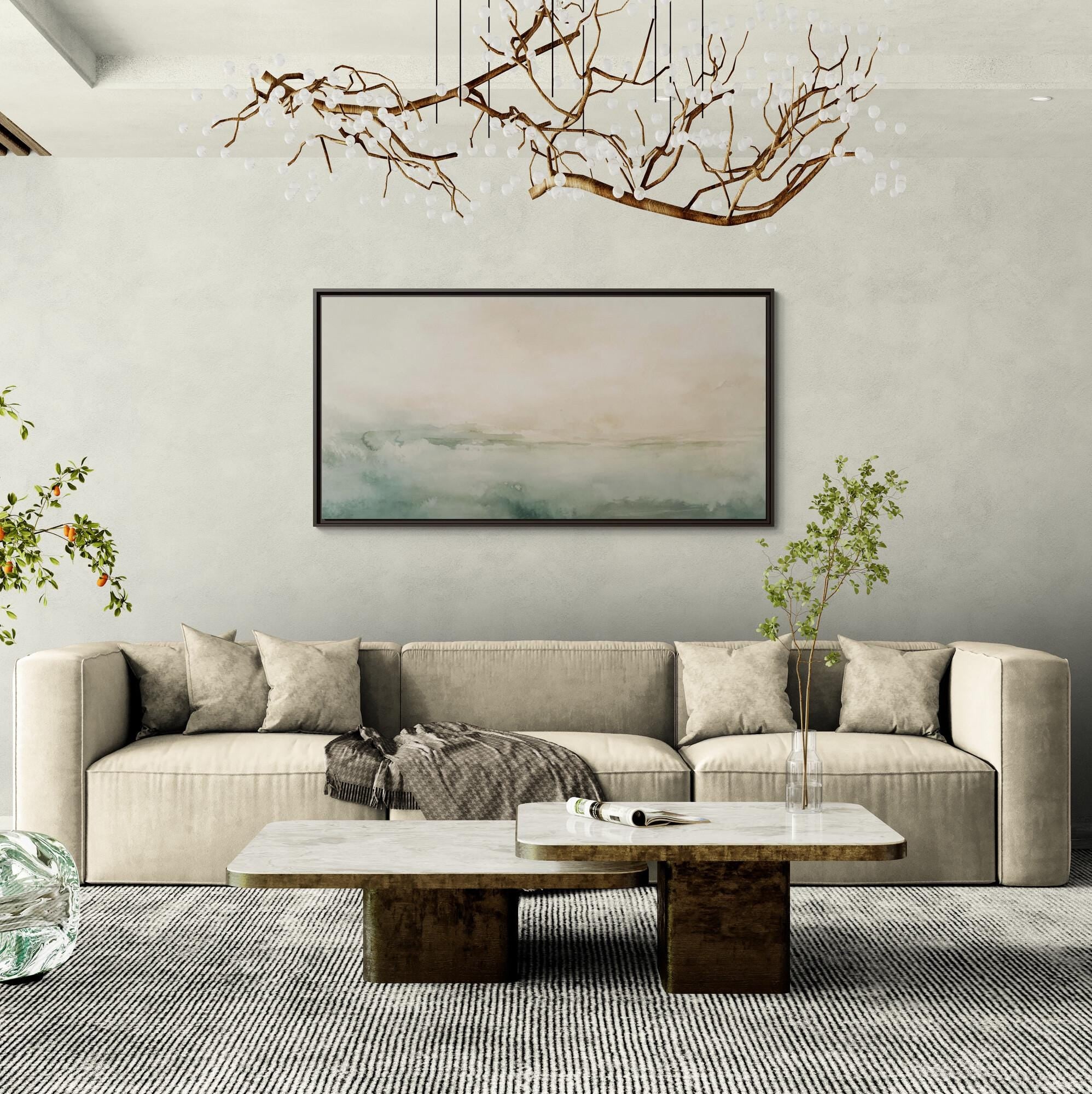 Abstrakte Küstenlandschaft - Gerahmte Leinwand-Wandkunst