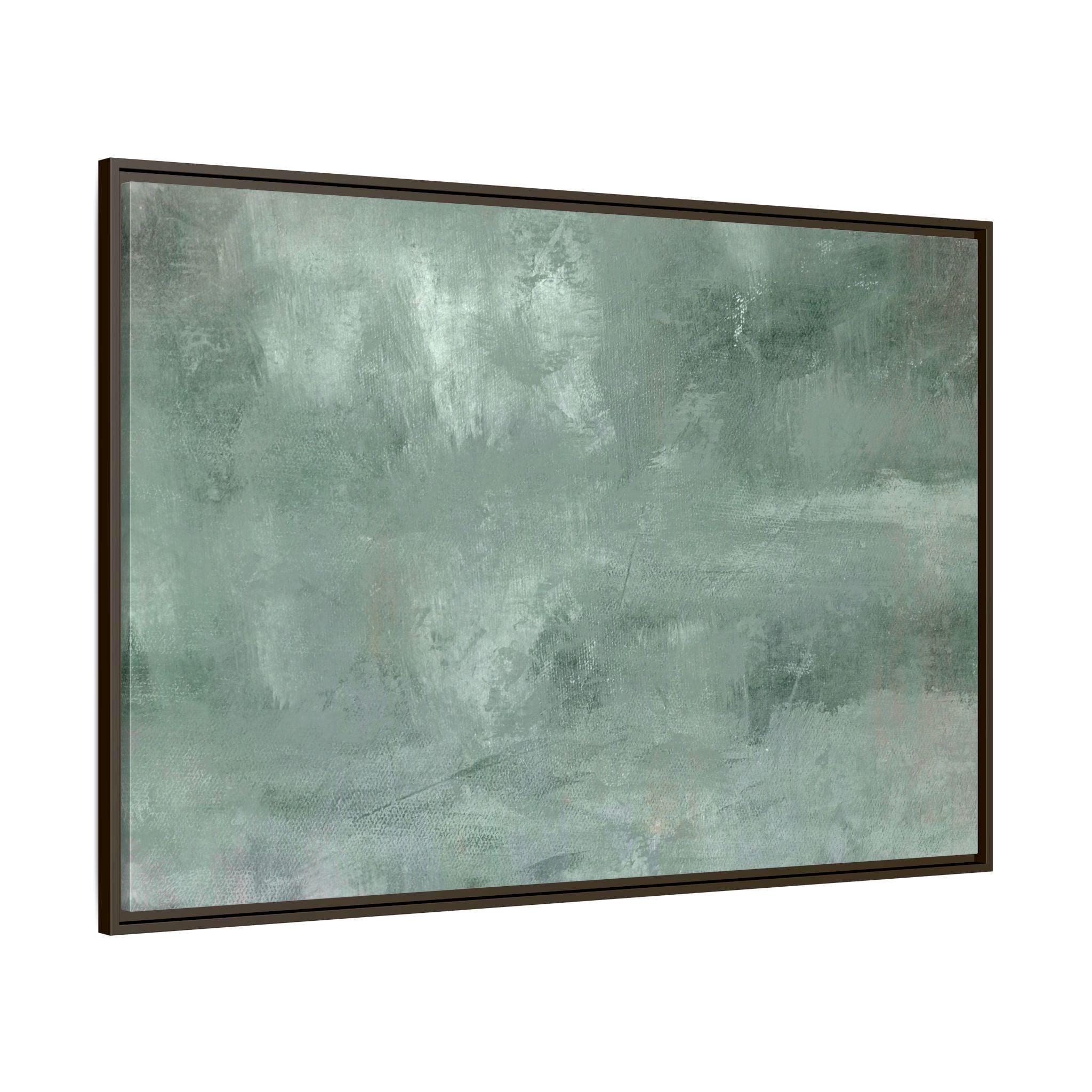 Green Abstract Watercolor Art - Framed Canvas Wall Art