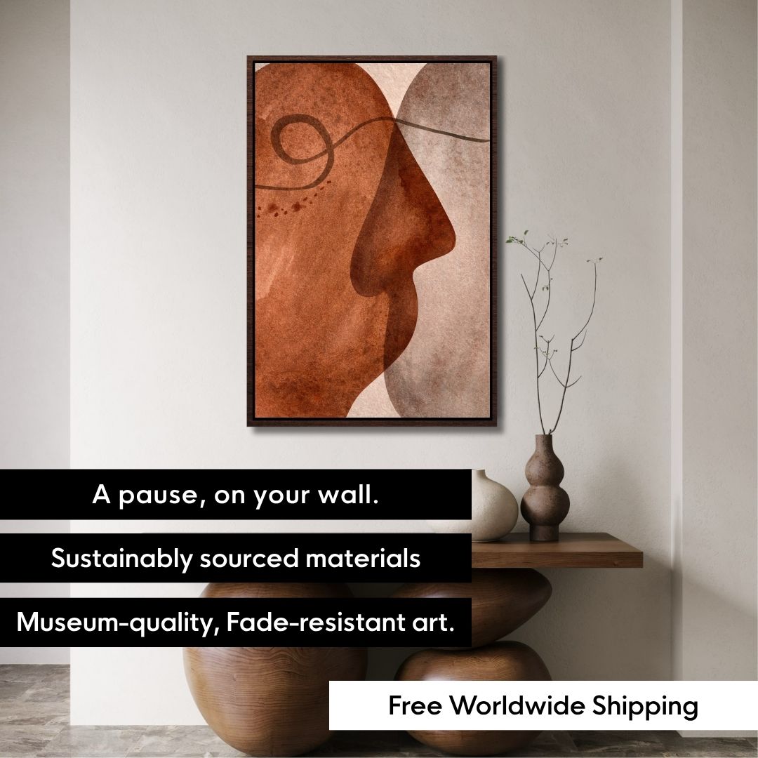 Mid Century Abstract Faces Wall Art - Style B