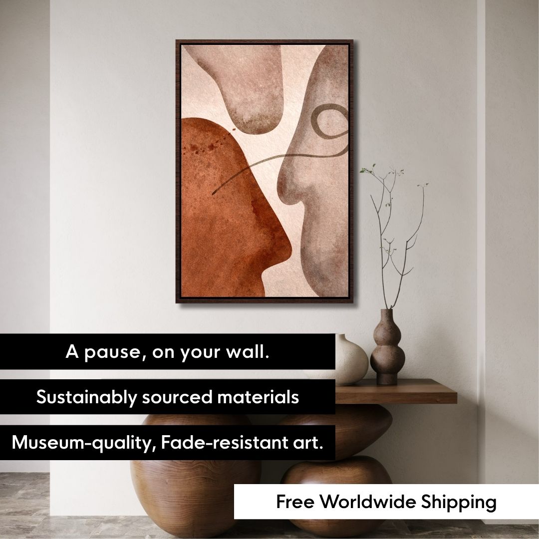 Mid Century Abstract Faces Wall Art - Style A