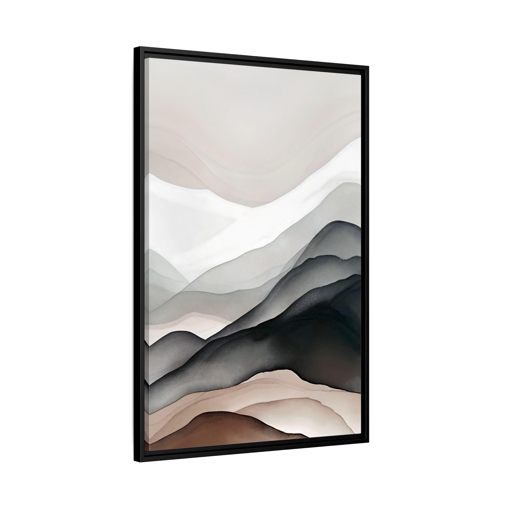 Neutrale abstrakte Berglandschaft – gerahmte Leinwand-Wandkunst