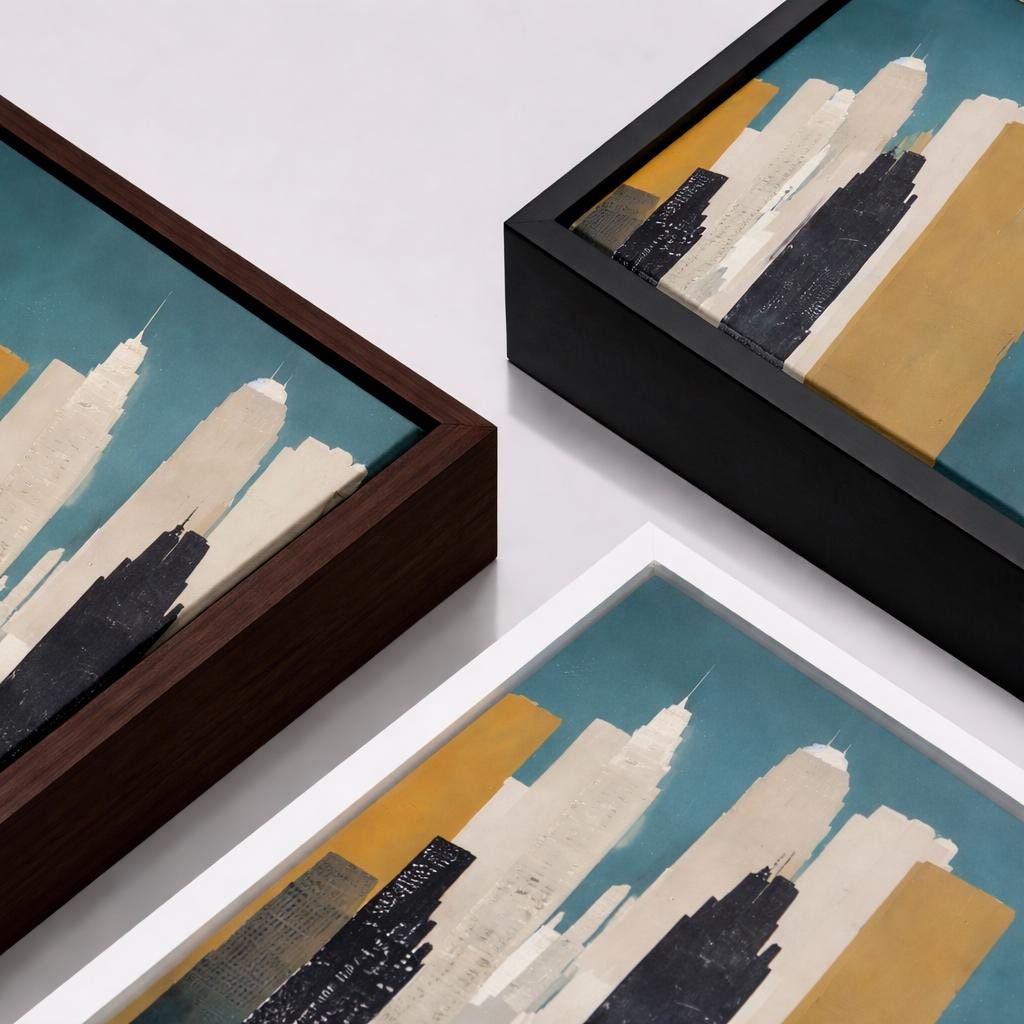 Abstract New York City Skyline Urban Art - Framed Canvas Wall Art