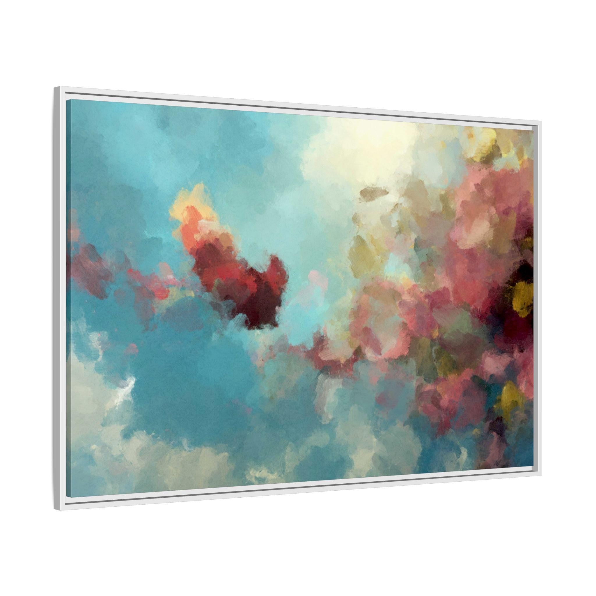 Abstract Pastel Clouds Art - Framed Canvas Wall Art