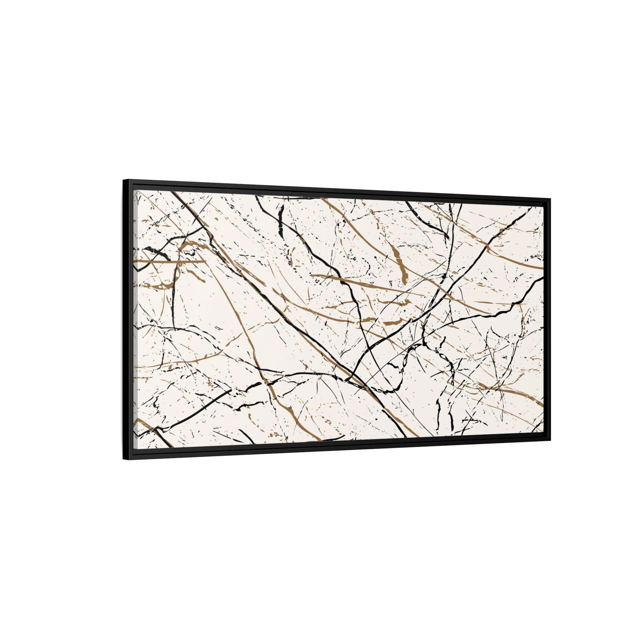 Minimalist Marble Veins Abstract - Framed Canvas Wall Art