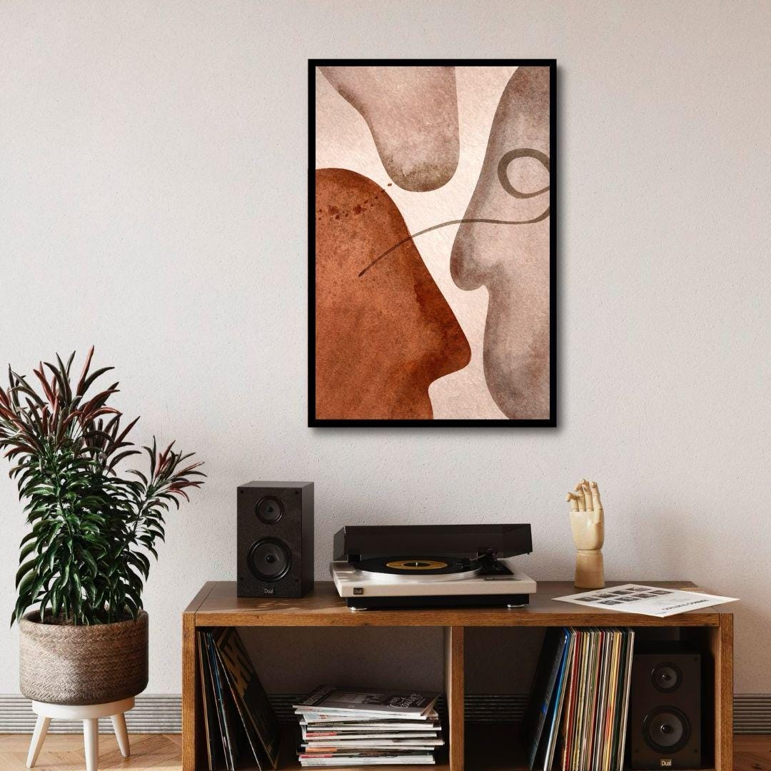 Mid Century Abstract Faces Wall Art