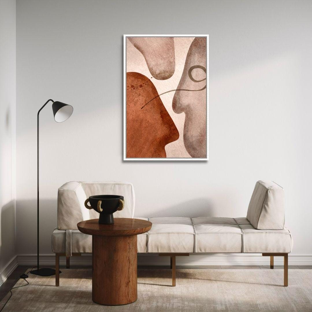 Mid Century Abstract Faces Wall Art