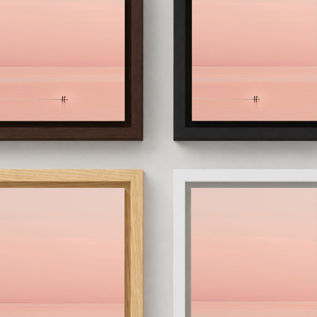 Minimal Pink Sunset Seascape Wall Art