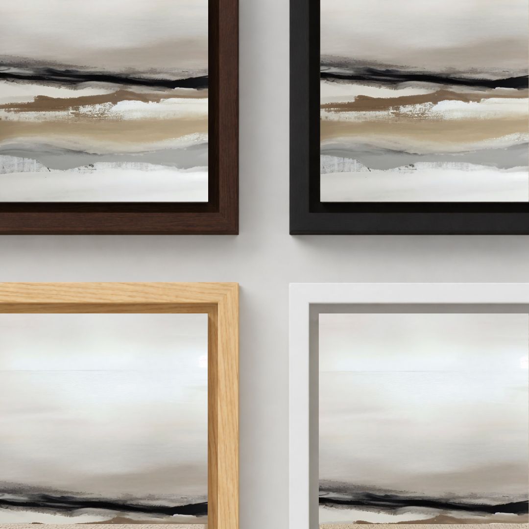 Neutral Beige and Gray Abstract Landscape Wall Art