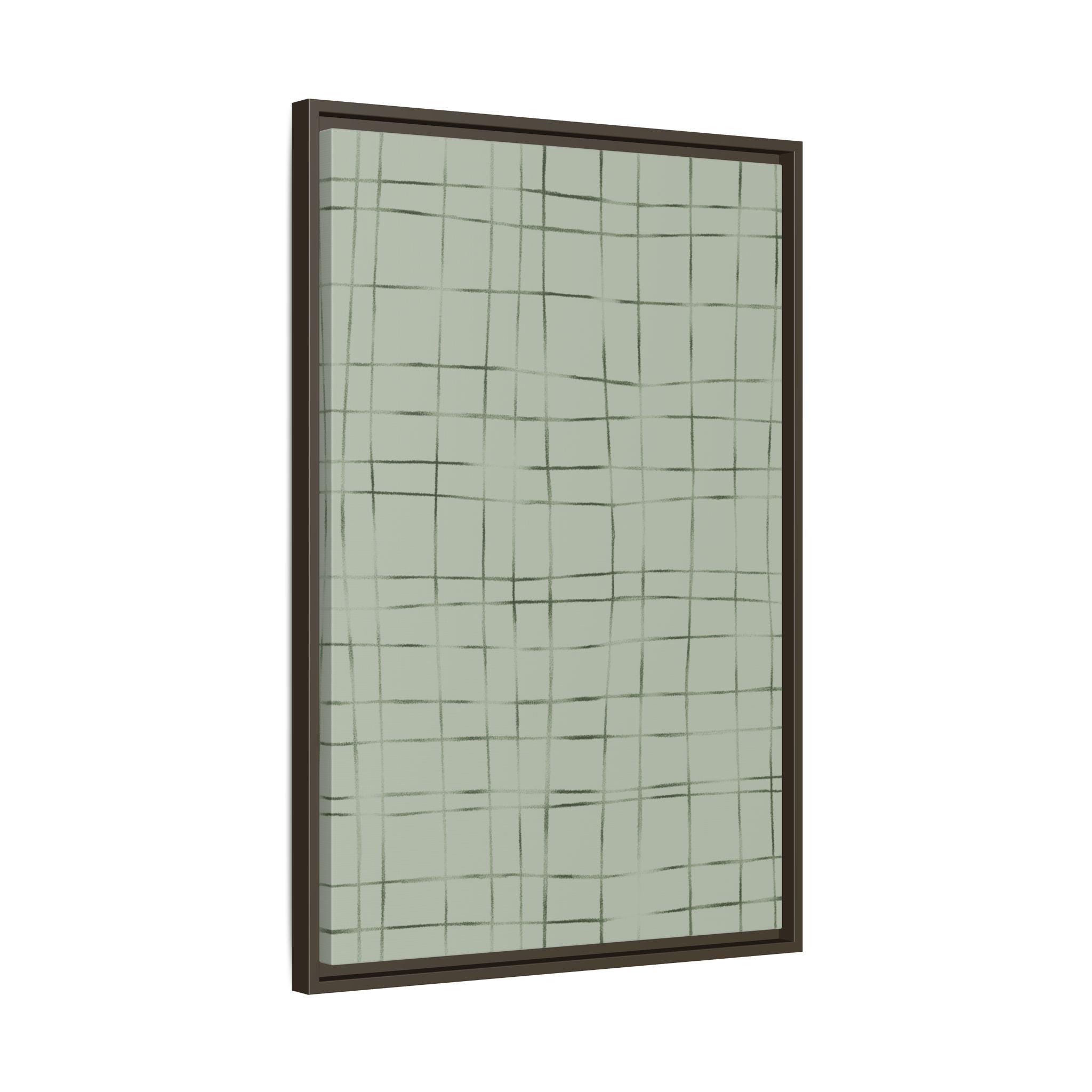 Wabi-Sabi Green Crosshatch Pattern Wall Art