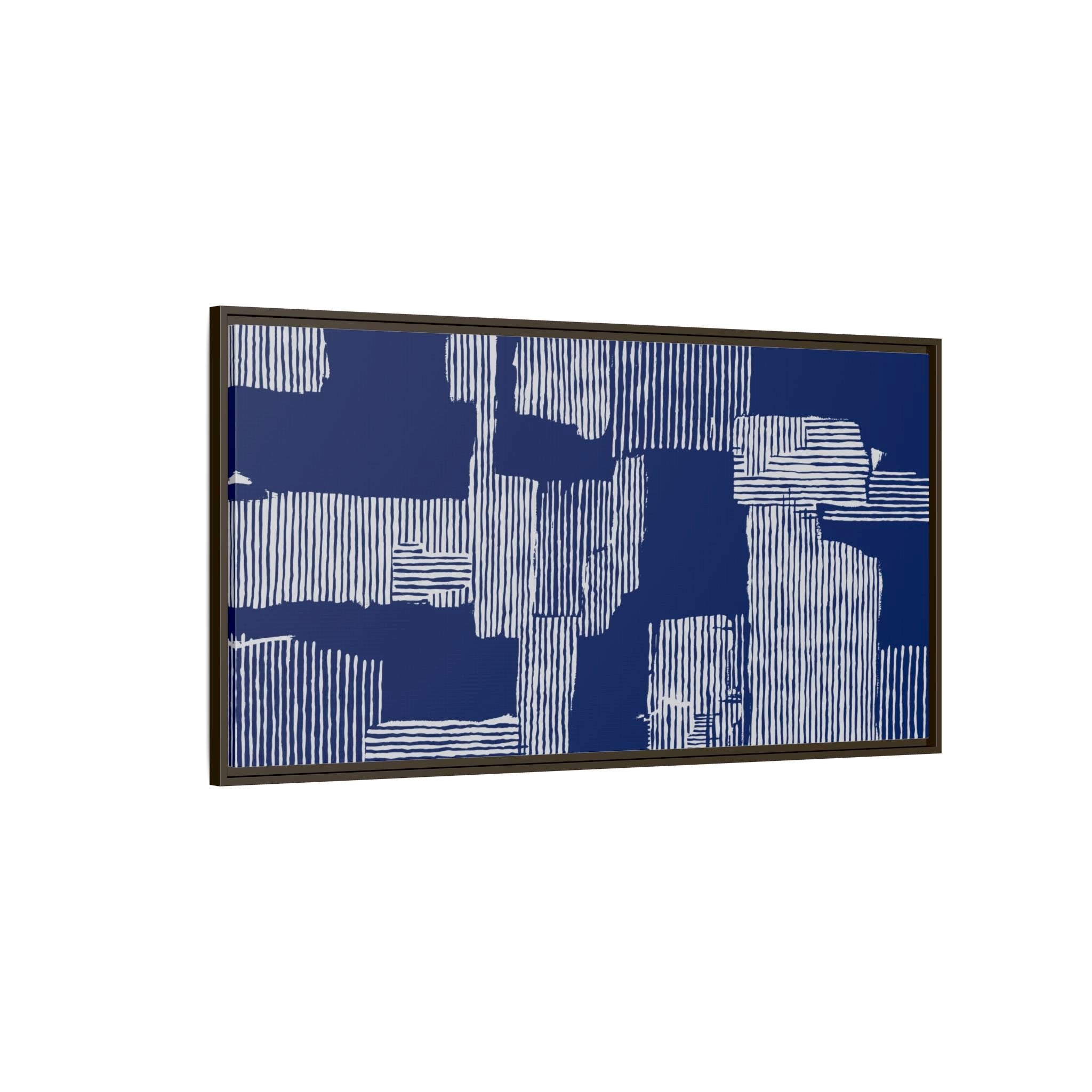 Wabi-Sabi Navy Abstract Block Pattern Wall Art