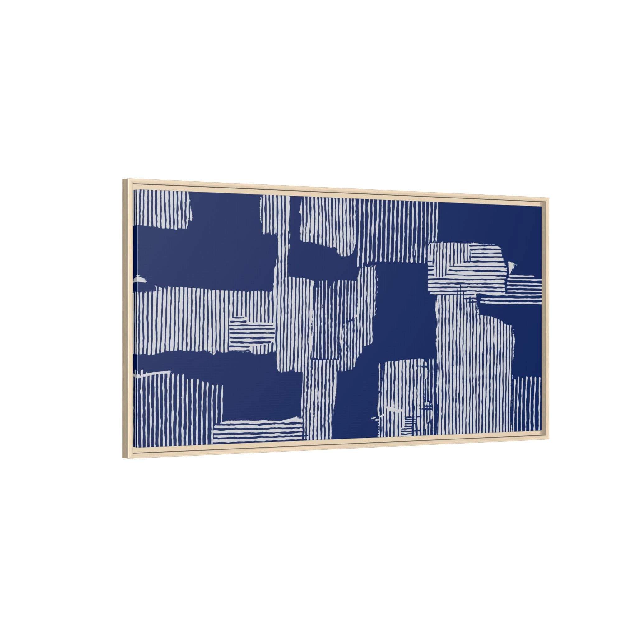 Wabi-Sabi Navy Abstract Block Pattern Wall Art