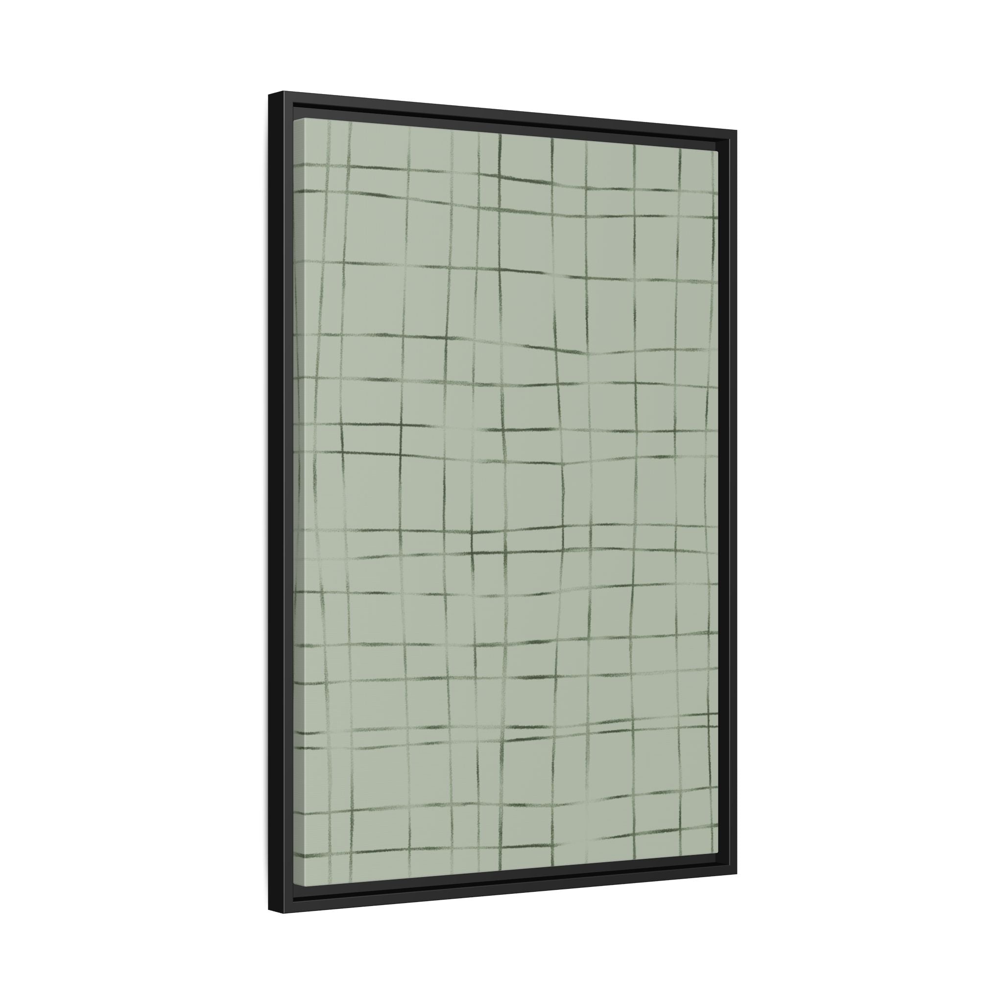 Wabi-Sabi Green Crosshatch Pattern Wall Art