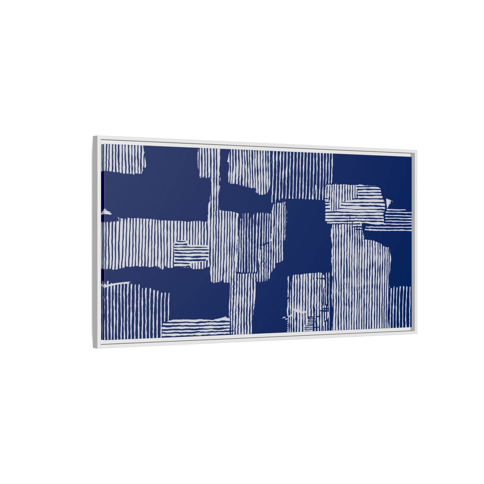 Wabi-Sabi Navy Abstract Block Pattern Wall Art