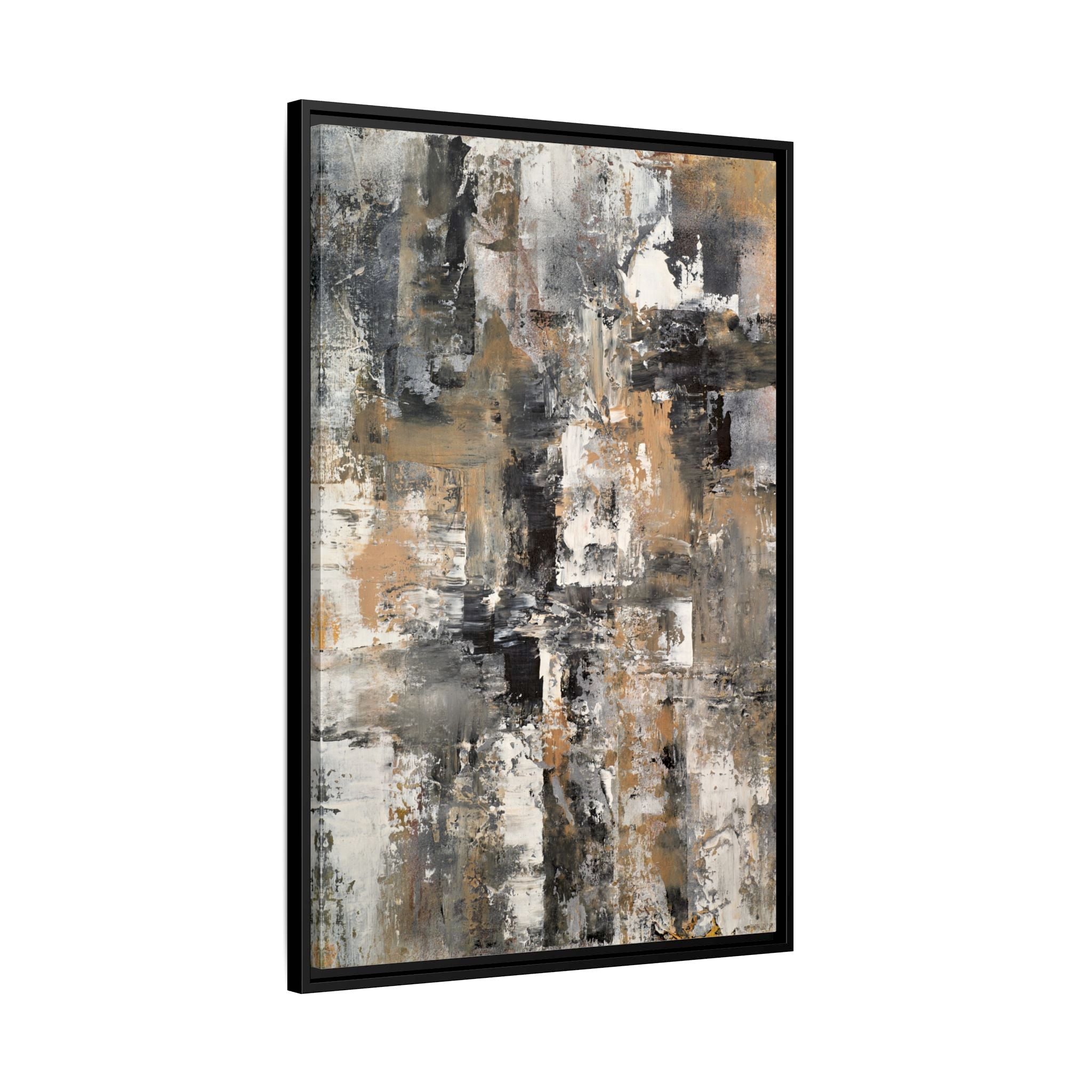 Rustic Gray, Brown and Beige Abstract Wall Art