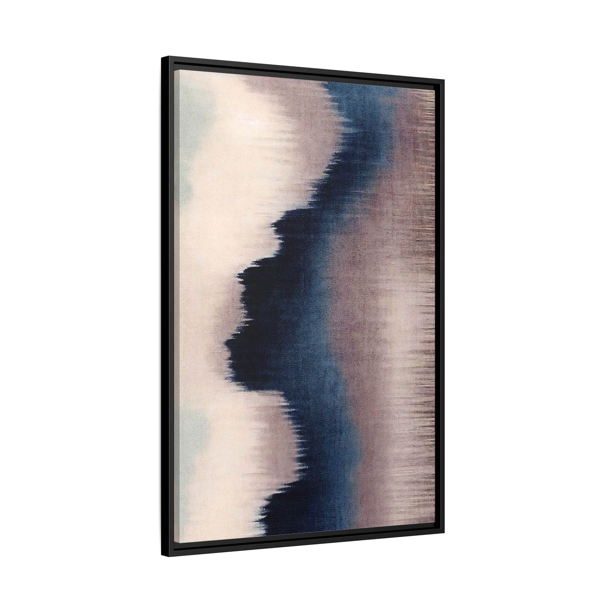 Dark Blue, Pink and Beige Abstract Vintage Wall Art