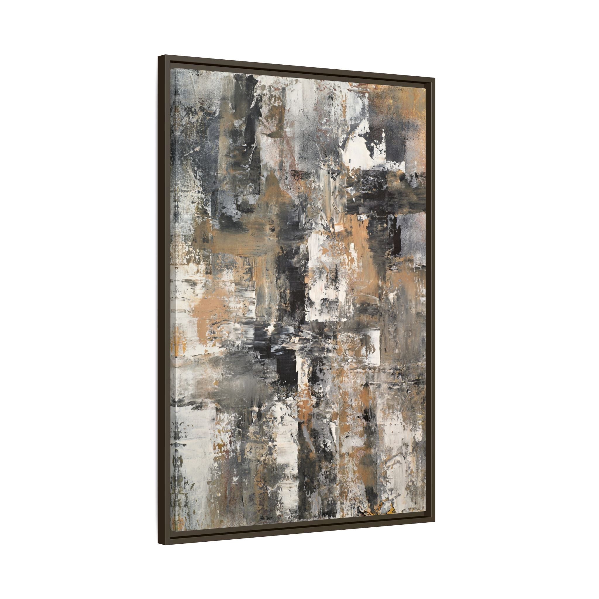 Rustic Gray, Brown and Beige Abstract Wall Art