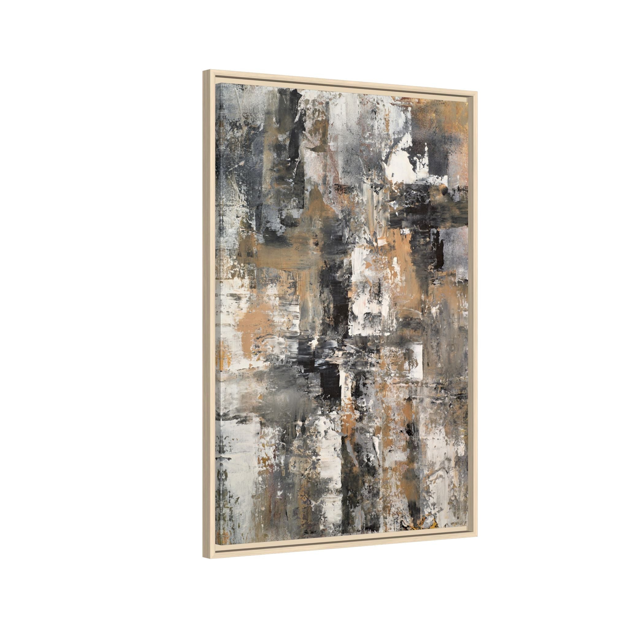Rustic Gray, Brown and Beige Abstract Wall Art
