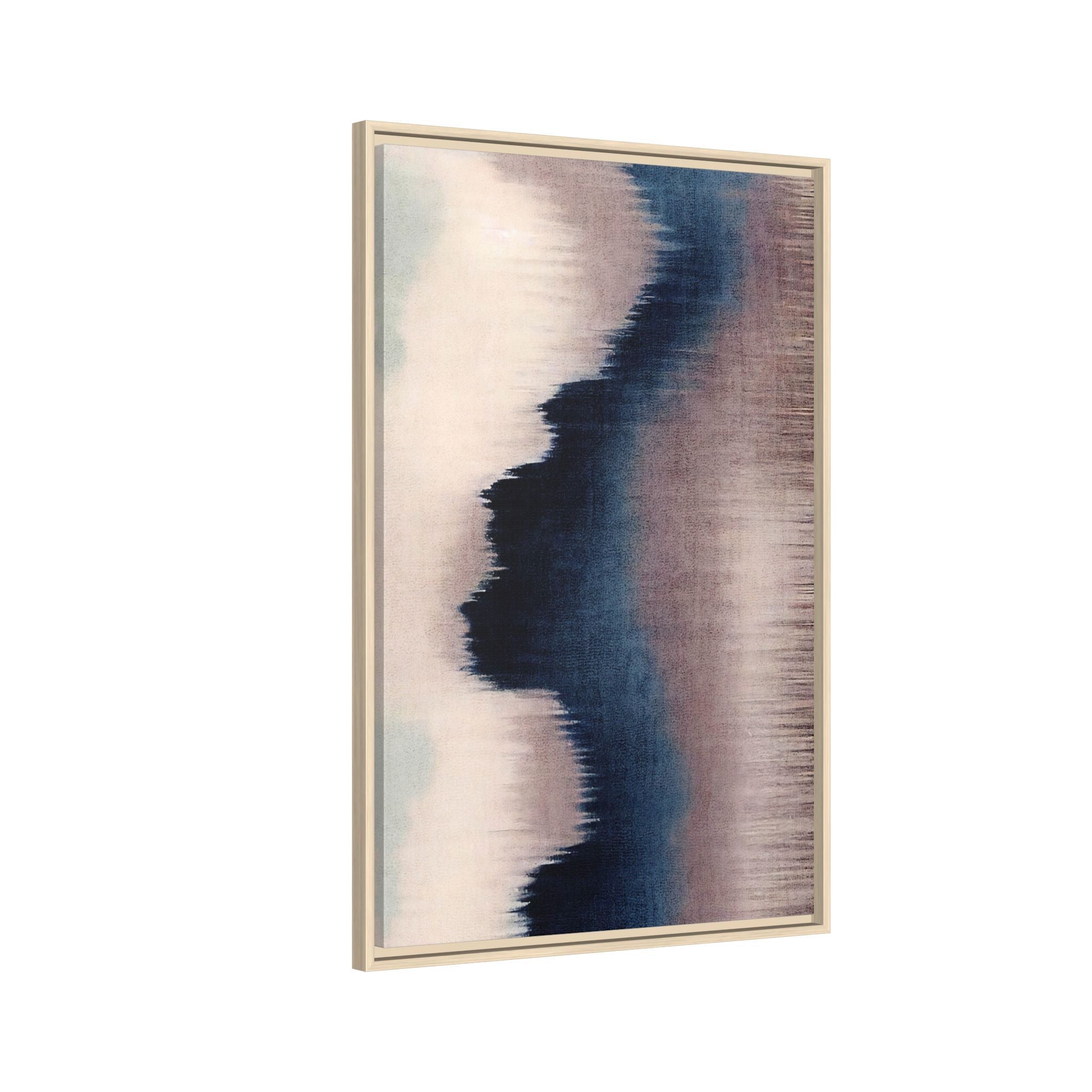 Dark Blue, Pink and Beige Abstract Vintage Wall Art