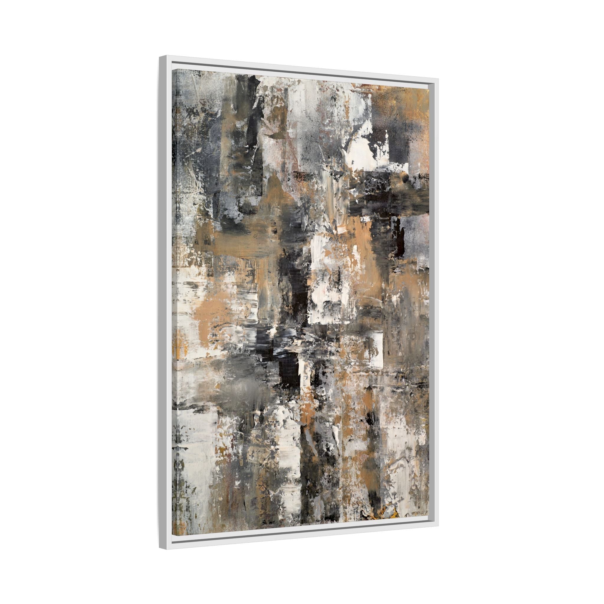 Rustic Gray, Brown and Beige Abstract Wall Art