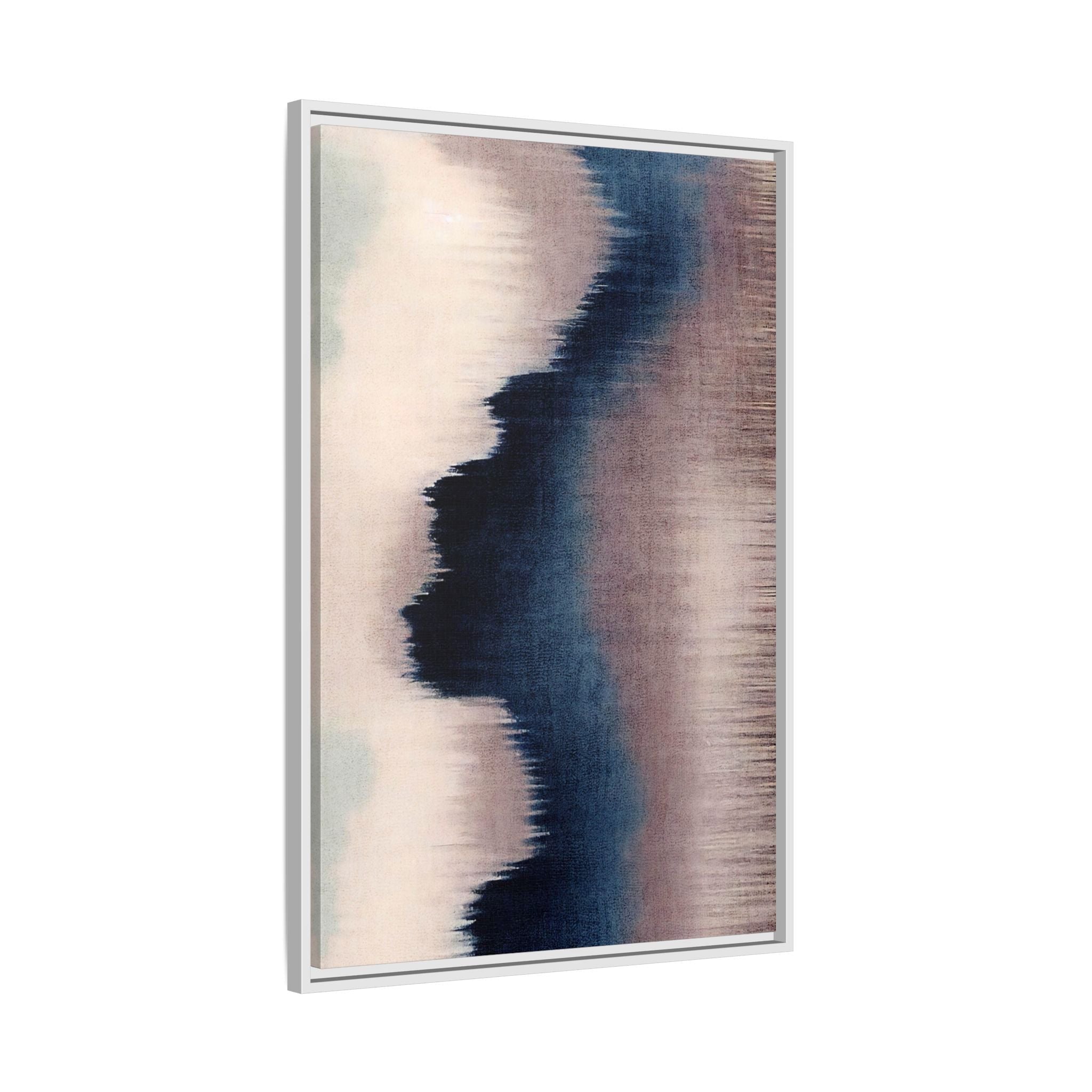 Dark Blue, Pink and Beige Abstract Vintage Wall Art