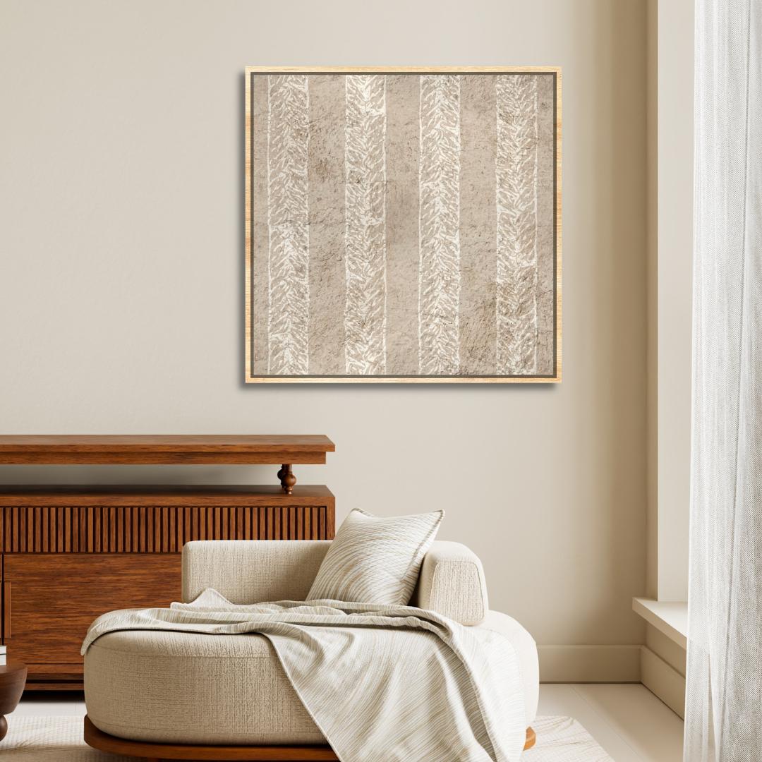 Beige and white wabi sabi framed wall art