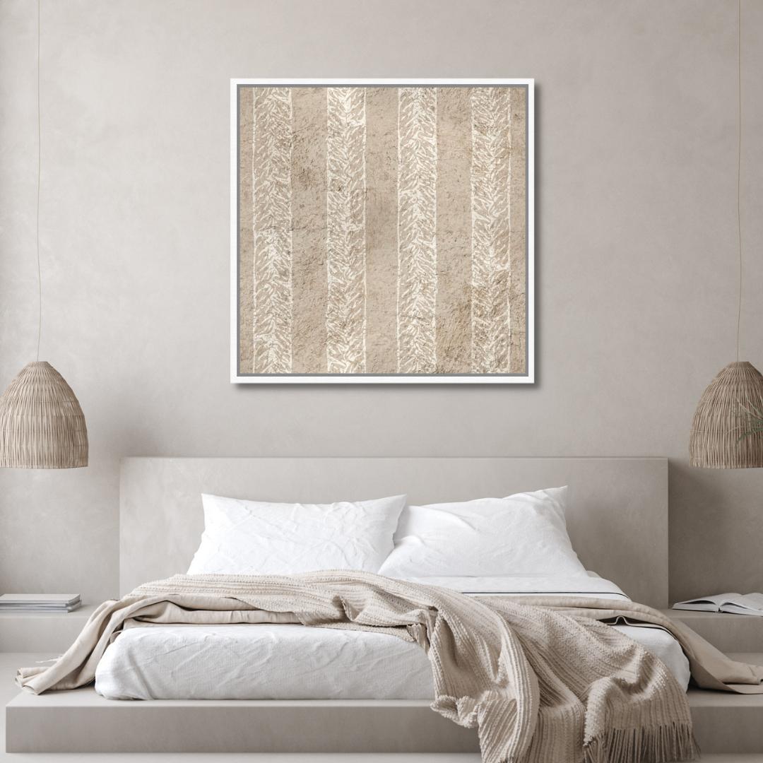 Beige and white wabi sabi framed wall art