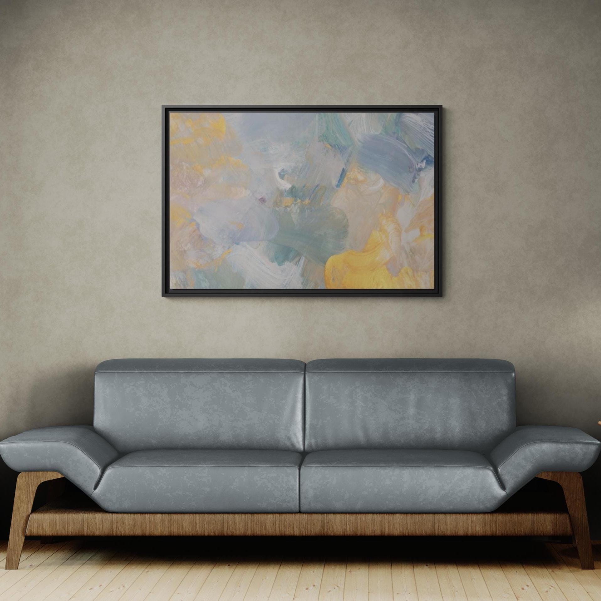 Abstrakte Pastell-Pinselstriche gerahmte Leinwandkunst