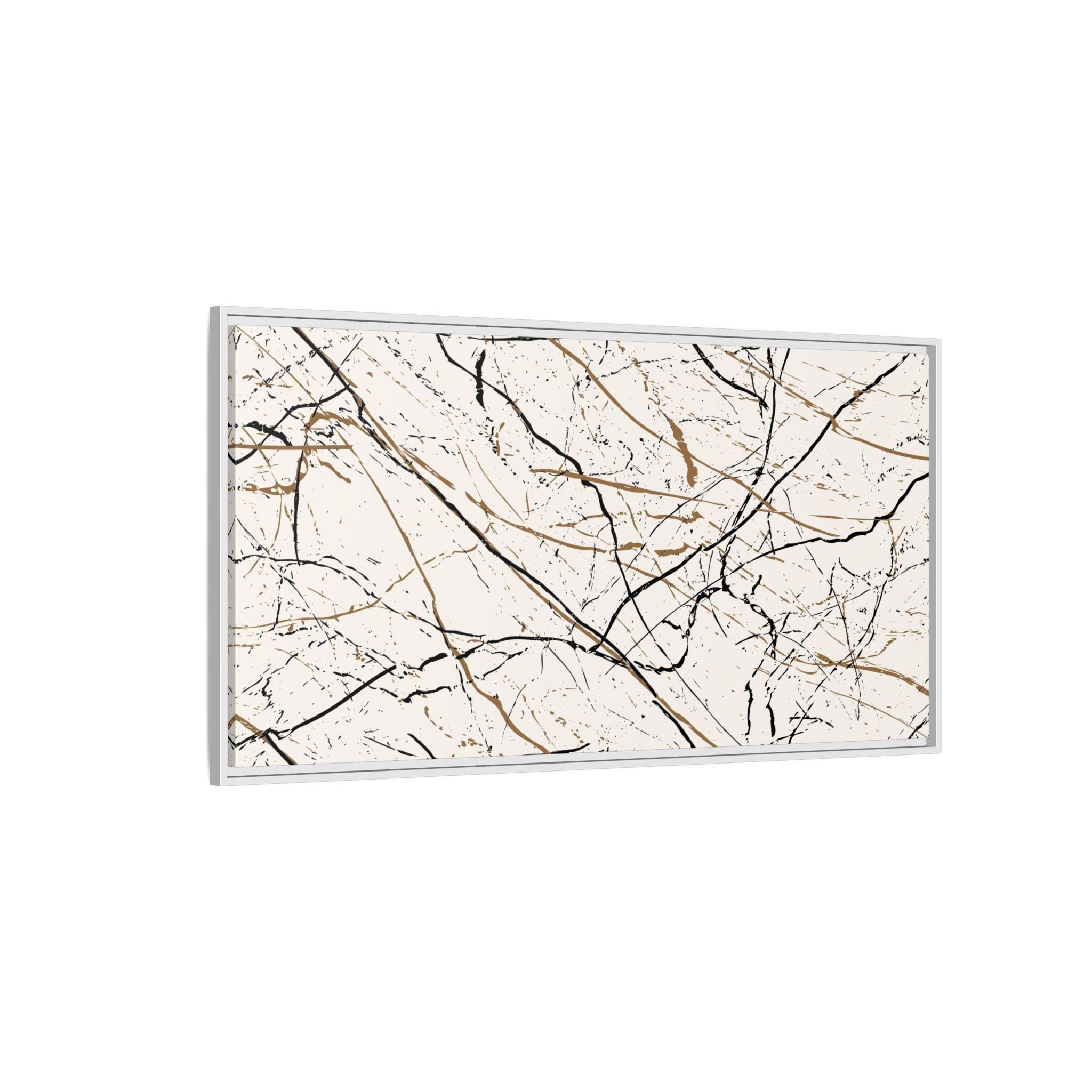 Minimalist Marble Veins Abstract - Framed Canvas Wall Art