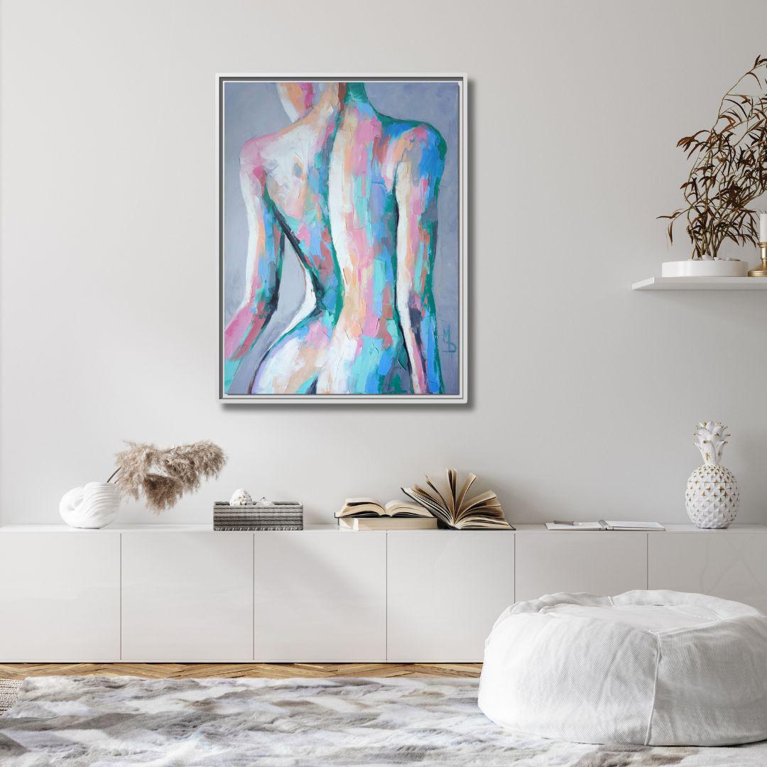 Abstrakte weibliche Figur Kunst - Gerahmte Leinwand Wandkunst