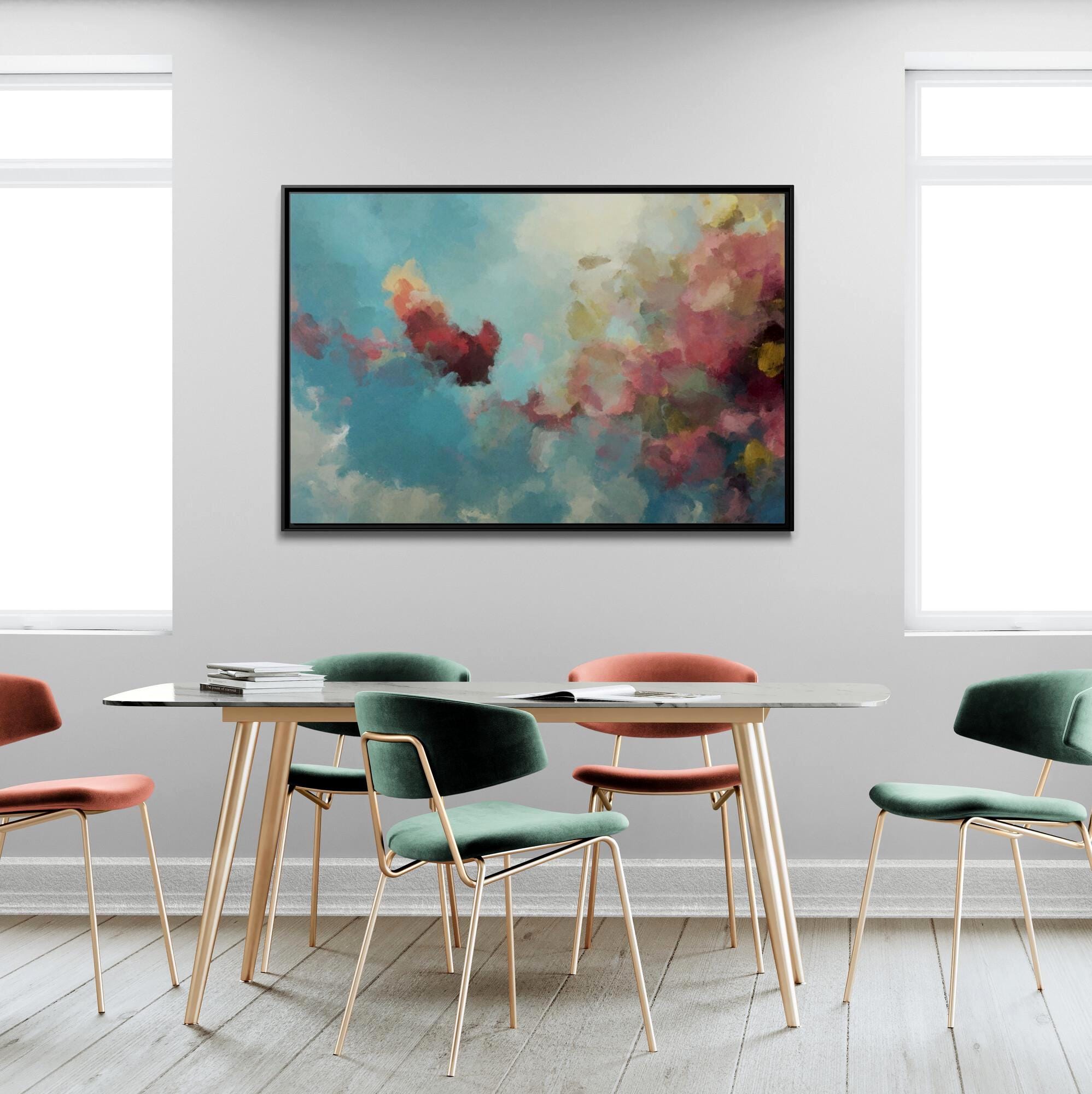 Abstract Pastel Clouds Art - Framed Canvas Wall Art