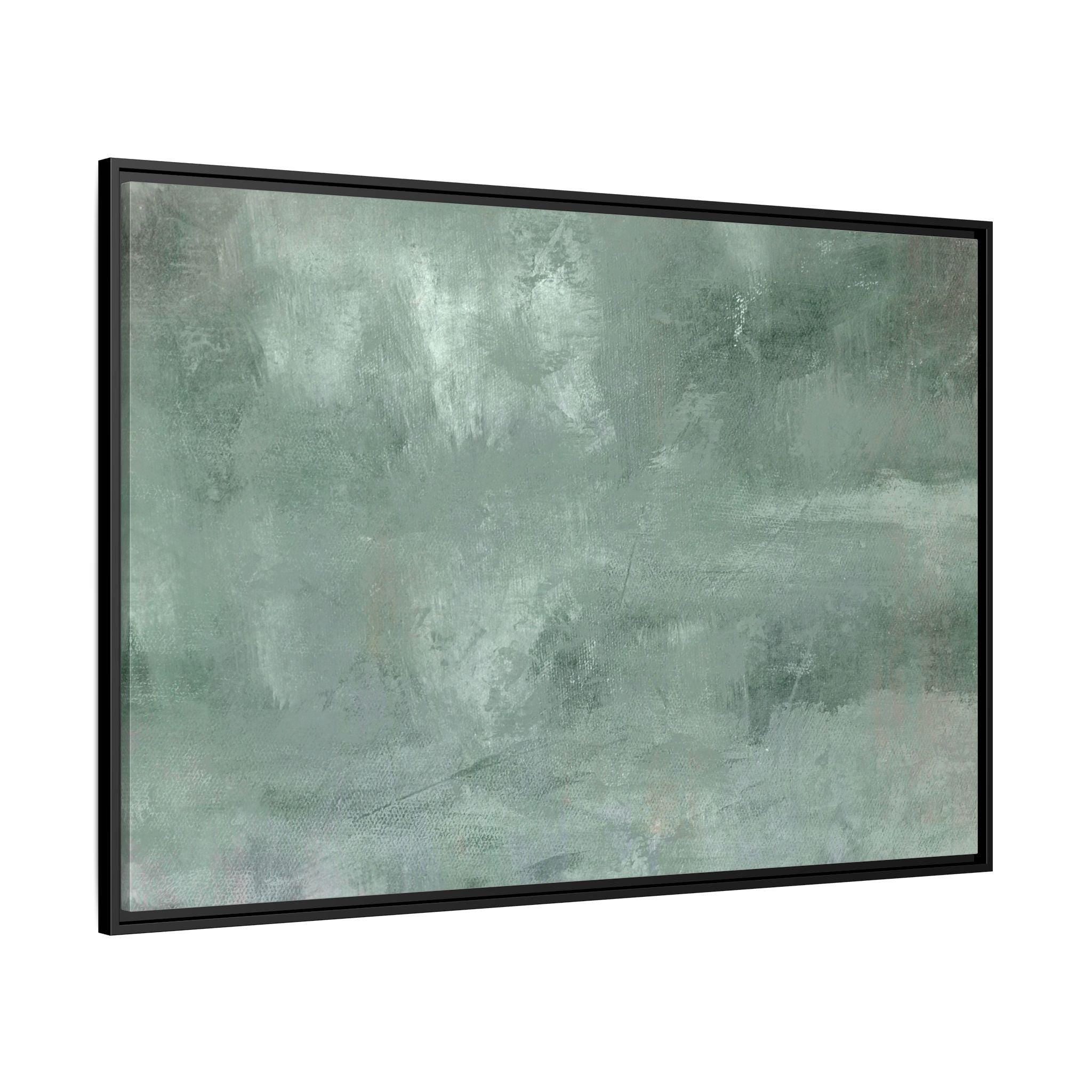 Green Abstract Watercolor Art - Framed Canvas Wall Art
