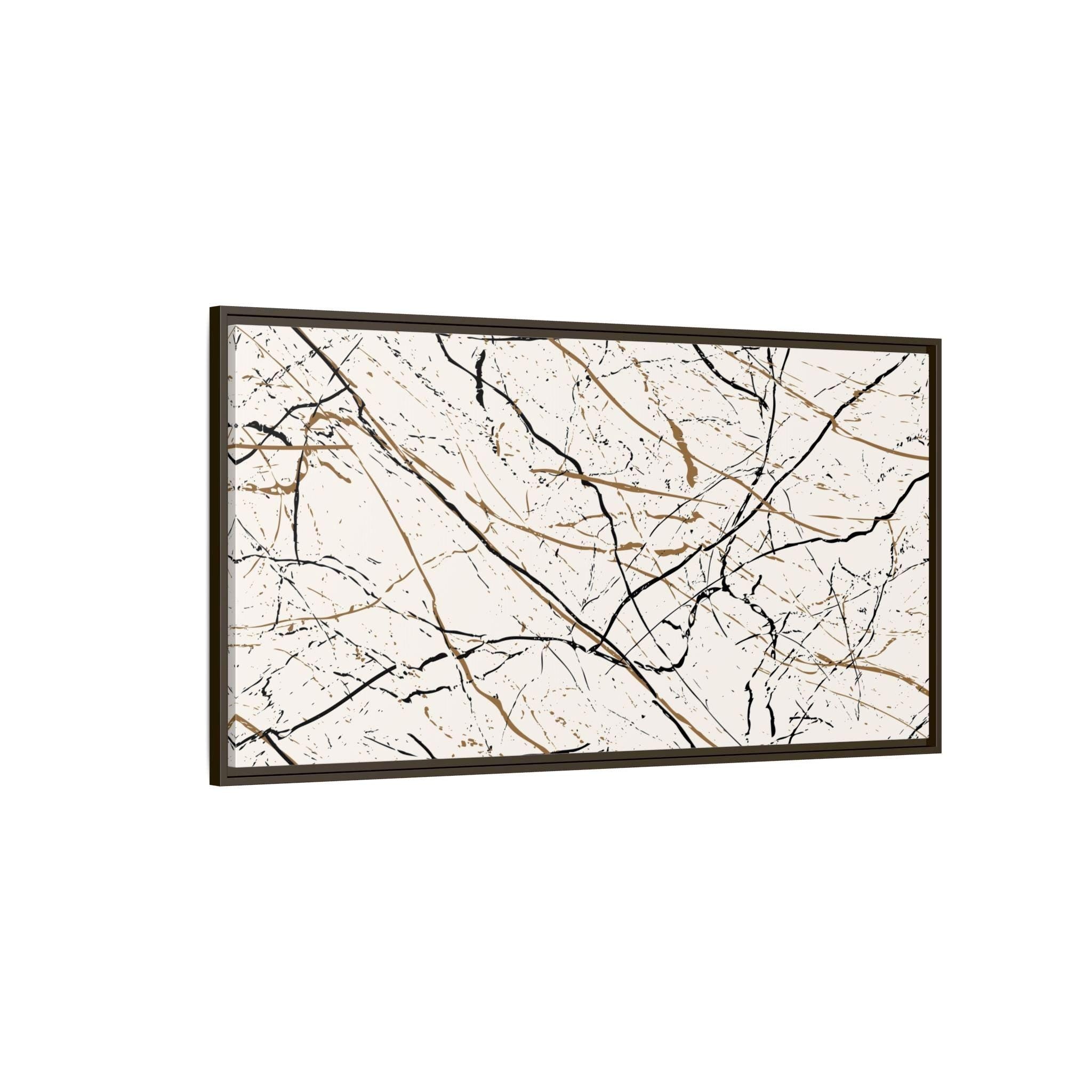Minimalist Marble Veins Abstract - Framed Canvas Wall Art