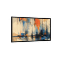 Abstrakte Stadtlandschaft Drip Art – Gerahmtes Leinwandbild