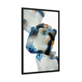Abstrakte Kunst in Blau-Braun mit Tuschewaschung – Stil B – Gerahmte Leinwand-Wandkunst