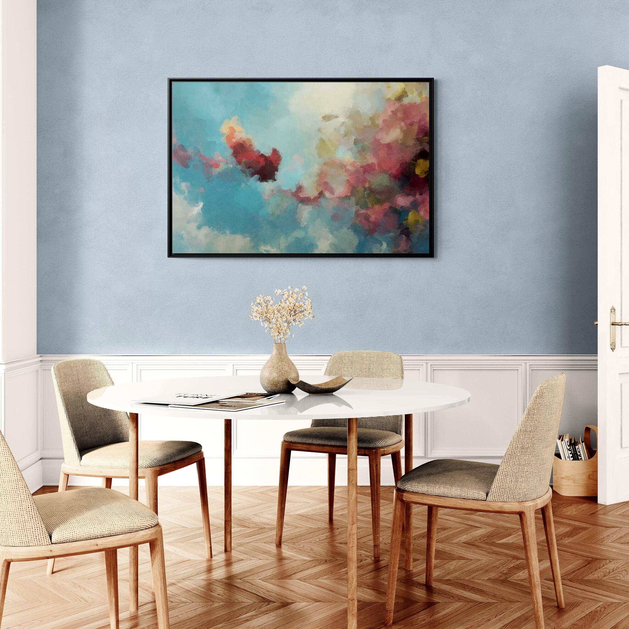 Abstract Pastel Clouds Art - Framed Canvas Wall Art