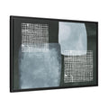 Abstrakte minimalistische blaue Formen – gerahmte Leinwand-Wandkunst