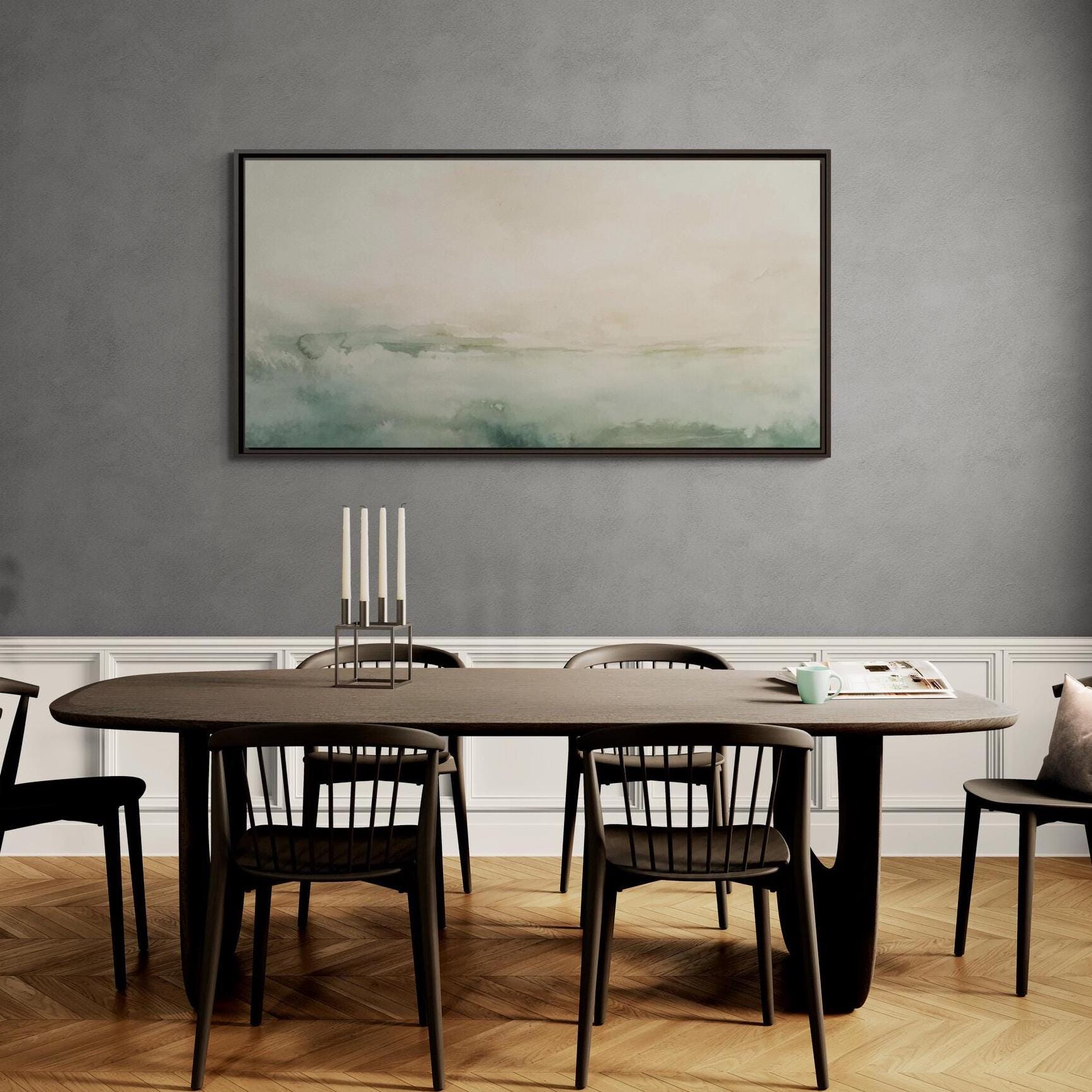Abstrakte Küstenlandschaft - Gerahmte Leinwand-Wandkunst