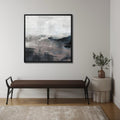 Abstract Blue and Gray Coastal Landscape Art - Framed Canvas Wall Art